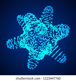 Nanorobots and nanotechnology bioengineering and advanced medical technology concept as nanomedicine robots. Bacteria virus wireframe mesh model,vector illustration microbe.