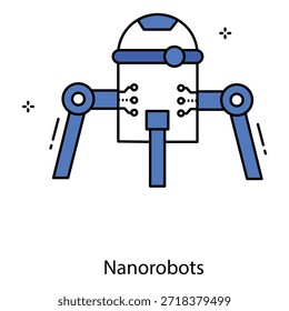 Nanorobots Vektorsymbol für fortgeschrittene Nanoskalige Roboter für Anwendungen im Gesundheitswesen
