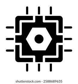 Nanoscale Electronics Glyph Icon Design For Personal And Commercial Use