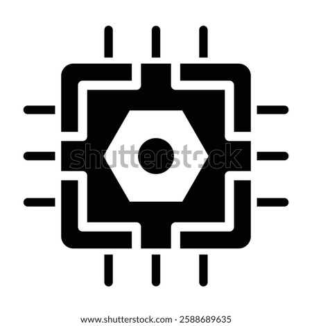 Nanoscale Electronics Glyph Icon Design For Personal And Commercial Use