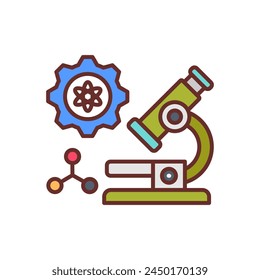 Icono de fabricación a nanoescala en Vector. Logotipo
