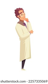 Composición de nanotecnologías con estilo de doodle carácter humano de ilustración científica vectorial plana