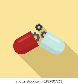 Nanotechnology capsule icon. Flat illustration of nanotechnology capsule vector icon for web design