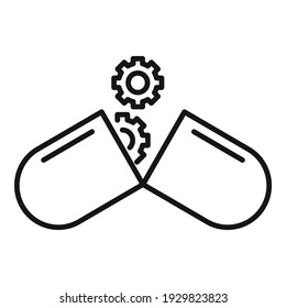 Icono de cápsula de nanotecnología. Esbozar icono vectorial de cápsula de nanotecnología para el diseño web aislado en fondo blanco
