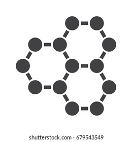 Nanotechnology Concept With Graphene Atomic Structure, Vector Icon