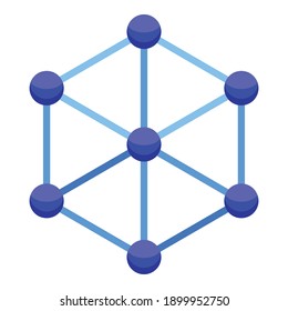 Nanotechnology cube icon. Isometric of nanotechnology cube vector icon for web design isolated on white background