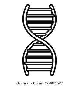 Icono del adn de la nanotecnología. Icono de vector de dna de nanotecnología de esquema para diseño web aislado en fondo blanco