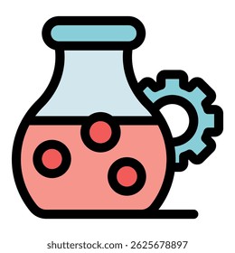 Ingeniería de nanotecnología implementando un proceso de reacción química en un matraz de laboratorio, generando innovación