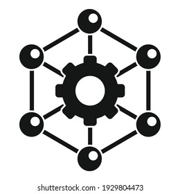 Nanotechnology gear structure icon. Simple illustration of nanotechnology gear structure vector icon for web design isolated on white background