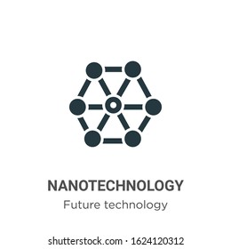 Nanotechnology glyph icon vector on white background. Flat vector nanotechnology icon symbol sign from modern future technology collection for mobile concept and web apps design.