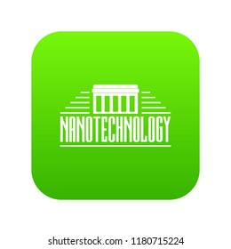 Nanotechnology icon green vector isolated on white background