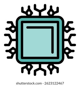 Nanotechnology icon. Outline nanotechnology vector icon color flat isolated