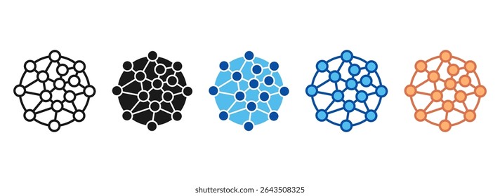 Nanotechnology Icon Set Multiple Style Collection