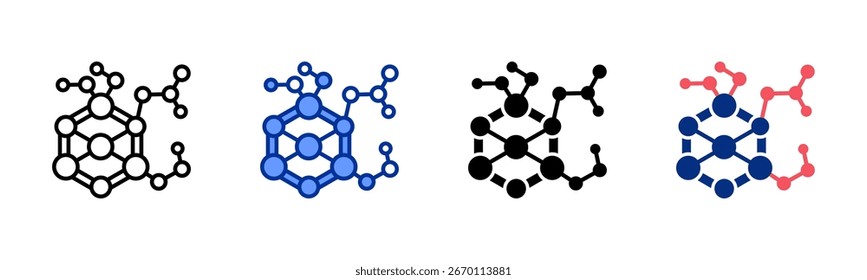 Nanotechnology icon sheet multiple style collection