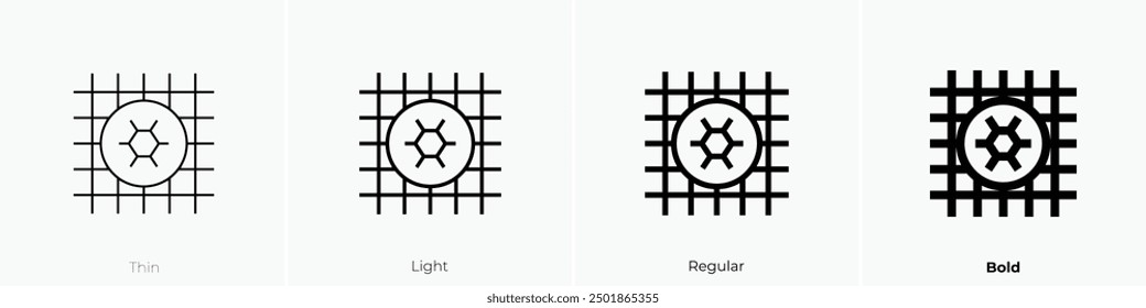 nanotechnology icon. Thin, Light Regular And Bold style design isolated on white background