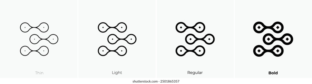 nanotechnology icon. Thin, Light Regular And Bold style design isolated on white background