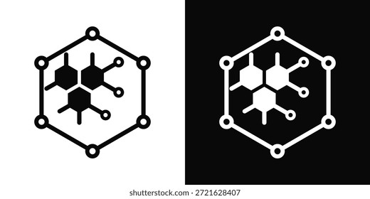 Ícone De Nanotecnologia Branco E Preto Estilo De Fundo