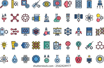 Nanotechnology icons High-Quality Vector Icons Collection with Editable Stroke. Ideal for Professional and Creative Projects.