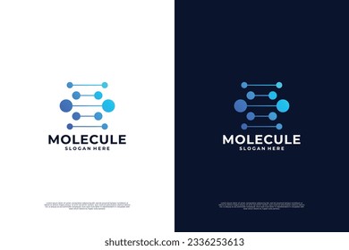 Nanotechnology logo. Atomic structure logotype. Abstract molecule logo.