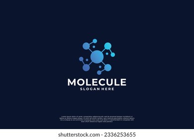 Nanotechnology logo. Atomic structure logotype. Abstract molecule logo.