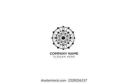 diseño del logotipo de nanotecnología icono plano simple sobre fondo blanco