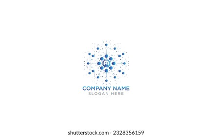 diseño del logotipo de nanotecnología icono plano simple sobre fondo blanco
