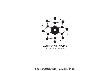 nanotechnology logo design simple flat icon on white background