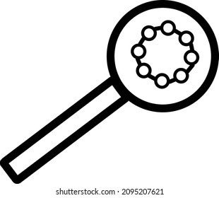 Nanotechnology magnifier icon. Outline nanotechnology magnifier vector icon.eps