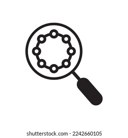 Nanotechnology magnifier icon. Outline nanotechnology magnifier icon for web design isolated on white background