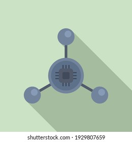Nanotechnology molecule icon. Flat illustration of nanotechnology molecule vector icon for web design