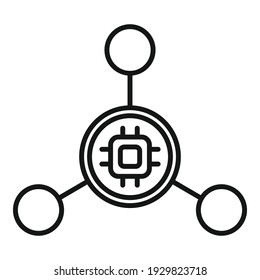 Nanotechnology molecule icon. Outline nanotechnology molecule vector icon for web design isolated on white background