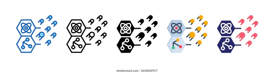 Nanotechnology Multiple Style Icon Set Collection.