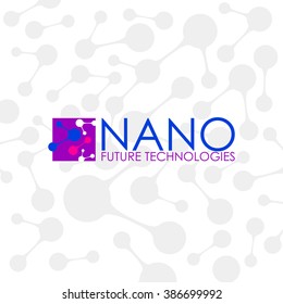 Nanotechnology -Nano logo. Template design of logo. Vector presentation. 