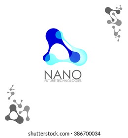 Nanotechnology -Nano logo. Template design of logo. Vector presentation. 