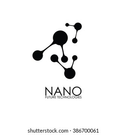 Nanotechnology -Nano logo. Template design of logo. Vector presentation. 