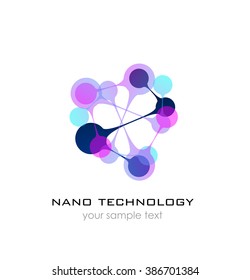 Nanotechnology -Nano logo. Template design of logo. Vector presentation. 