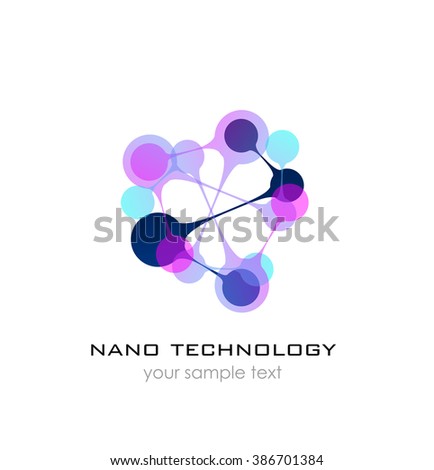 Nanotechnology -Nano logo. Template design of logo. Vector presentation. 