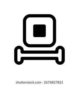 Nanotechnologie. Konturenstrichvektorsymbol mit schwarz gefüllten Details.