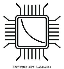 Nanotechnology pc microchip icon. Outline nanotechnology pc microchip vector icon for web design isolated on white background