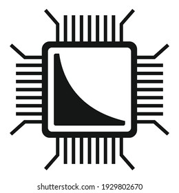 Nanotechnology pc microchip icon. Simple illustration of nanotechnology pc microchip vector icon for web design isolated on white background