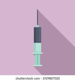 Nanotechnology syringe icon. Flat illustration of nanotechnology syringe vector icon for web design