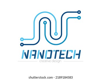 Nanotechnology. A template for a conceptual abstract logo or logo for a business company or an icon for websites and applications. Simple style.
