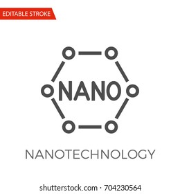 Nanotechnology Thin Line Vector Icon. Flat Icon Isolated on the White Background. Editable Stroke EPS file. Vector illustration.