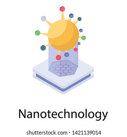Nanotechnology vector icon isometric design