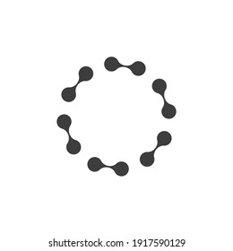 Nanotechnology. Vector illustration round shape on white background stock 