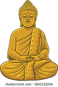 Nanshan Buddha Statue. Vector illustration