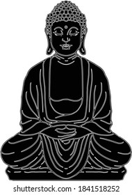 Nanshan Buddha Statue. Vector illustration