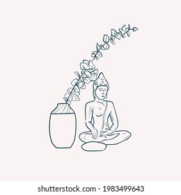 Nanshan Buddha Statue. Vector illustration