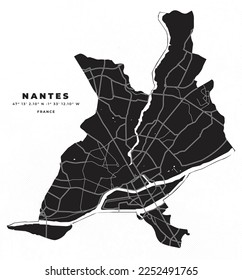 Nantes France Map Poster Flyer