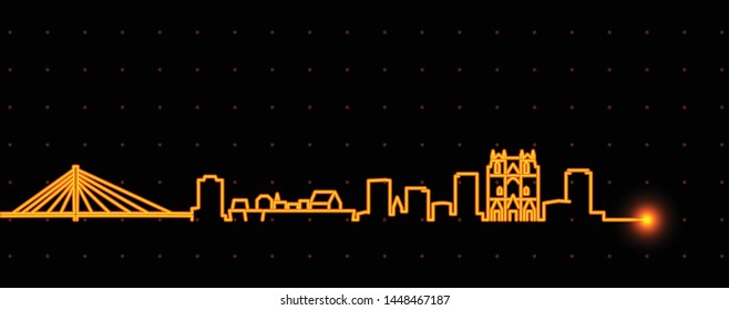 Nantes Light Streak Skyline Profile